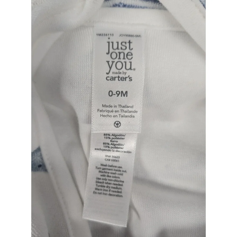 Just One You by Carters Infant Shark Print Hooded Terry Robe Size 0-9 Months New